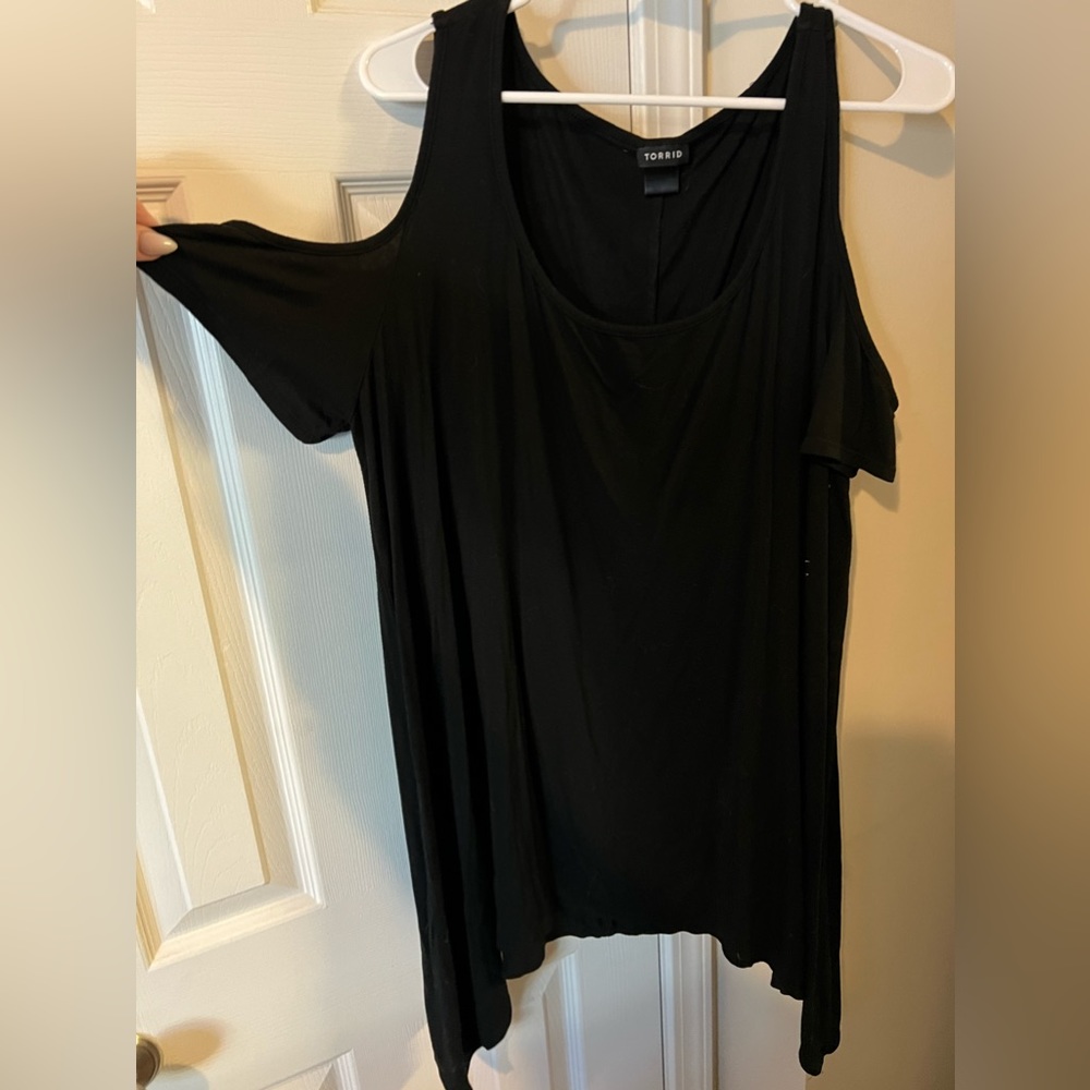 Black Torrid Cold Shoulder Top